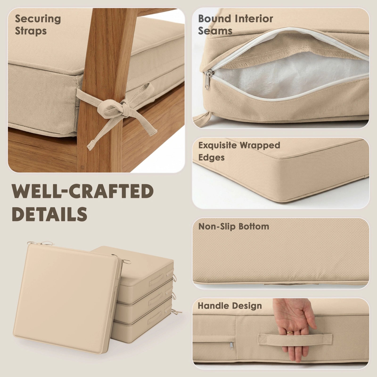 6 Pack Outdoor Seat Cushions-
