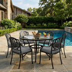 6 Pack Outdoor Seat Cushions-Light Gray