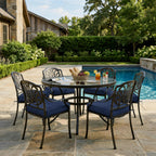 6 Pack Outdoor Seat Cushions-Navy