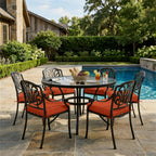 6 Pack Outdoor Seat Cushions-Orange Red