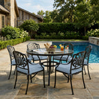 6 Pack Outdoor Seat Cushions-Sky Blue