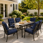 6 Pack Patio High Back Replacement Cushions-Navy