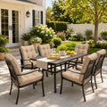 6 Pack Patio High Back Replacement Cushions-Sand