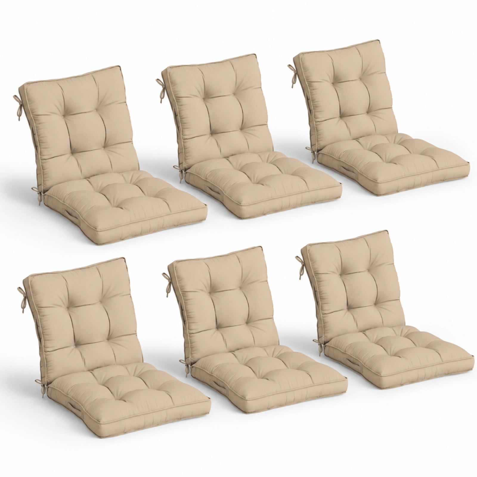 6 Pack Patio High Back Replacement Cushions-