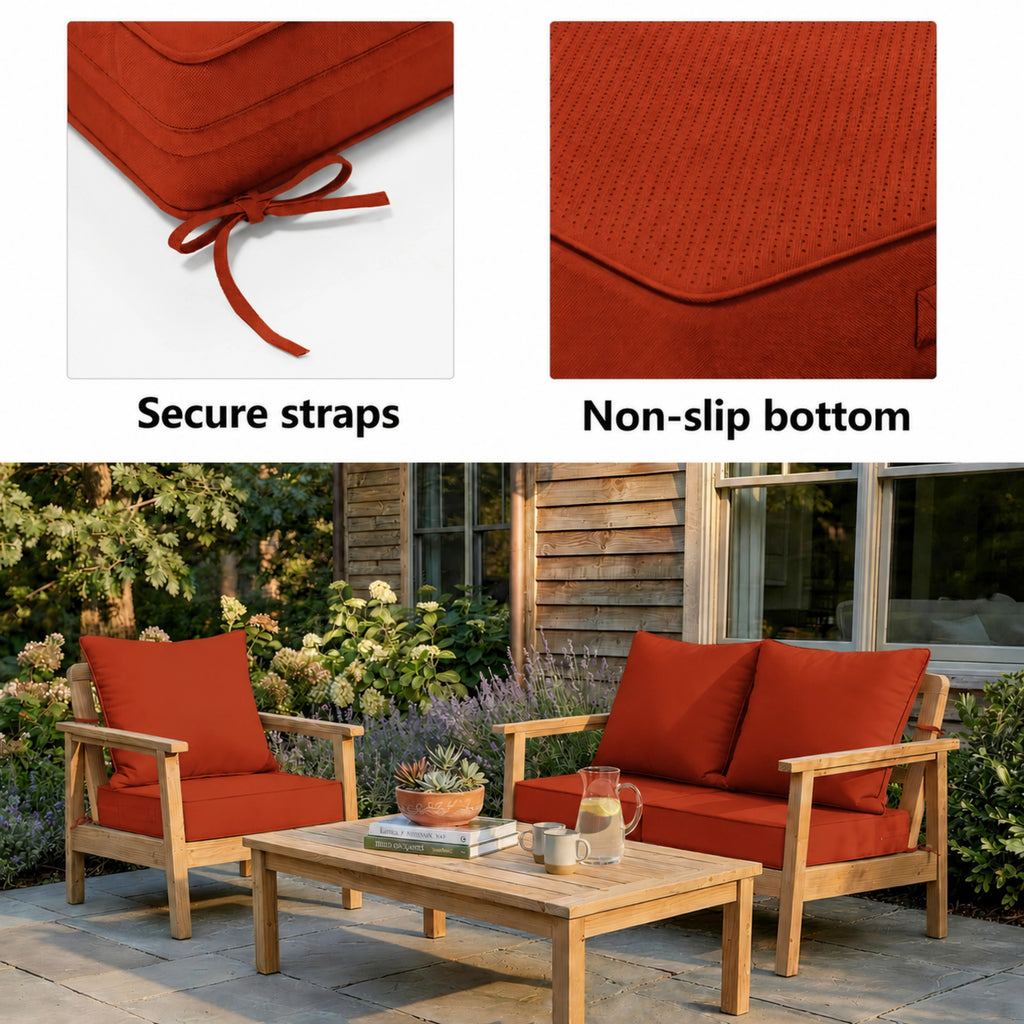 2 Pack Patio Cushion & Pillow Cover Set