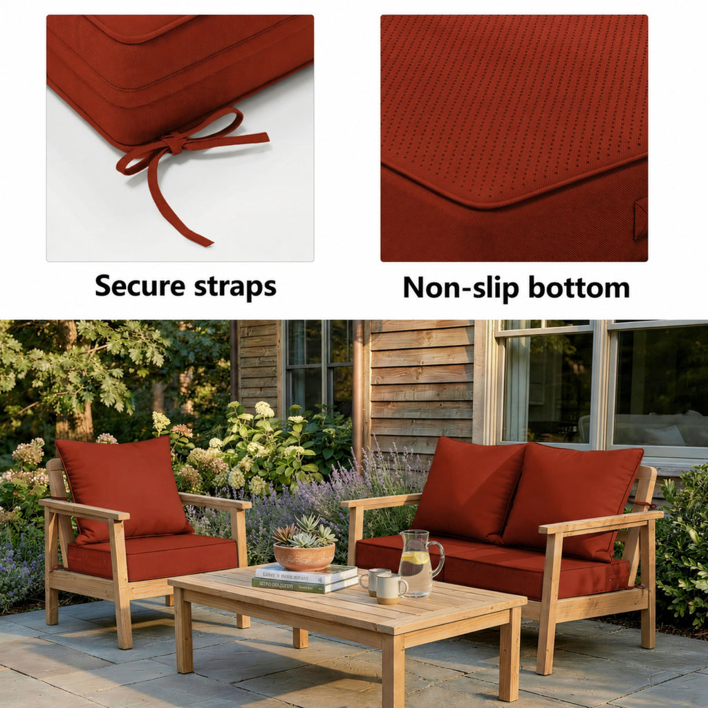 2 Pack Patio Cushion & Pillow Cover Set