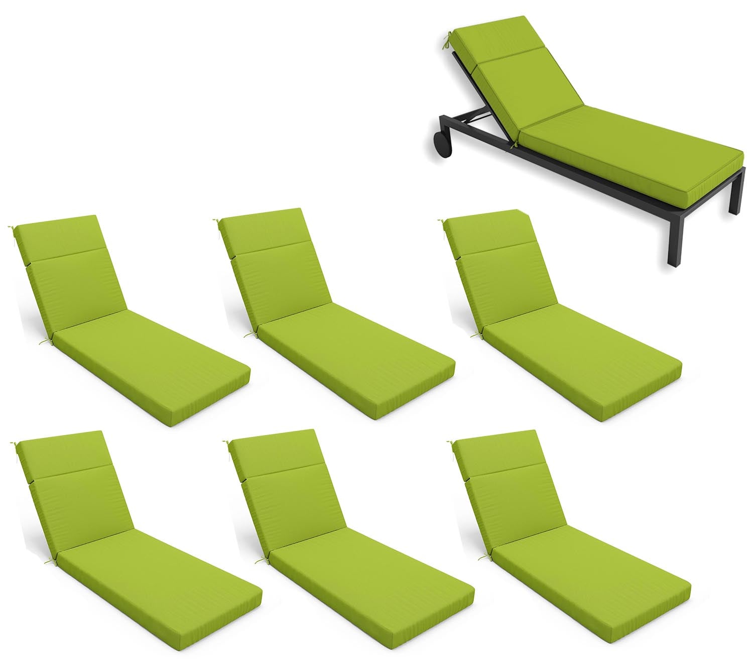 6 Pack Outdoor Chaise Lounge Cushions