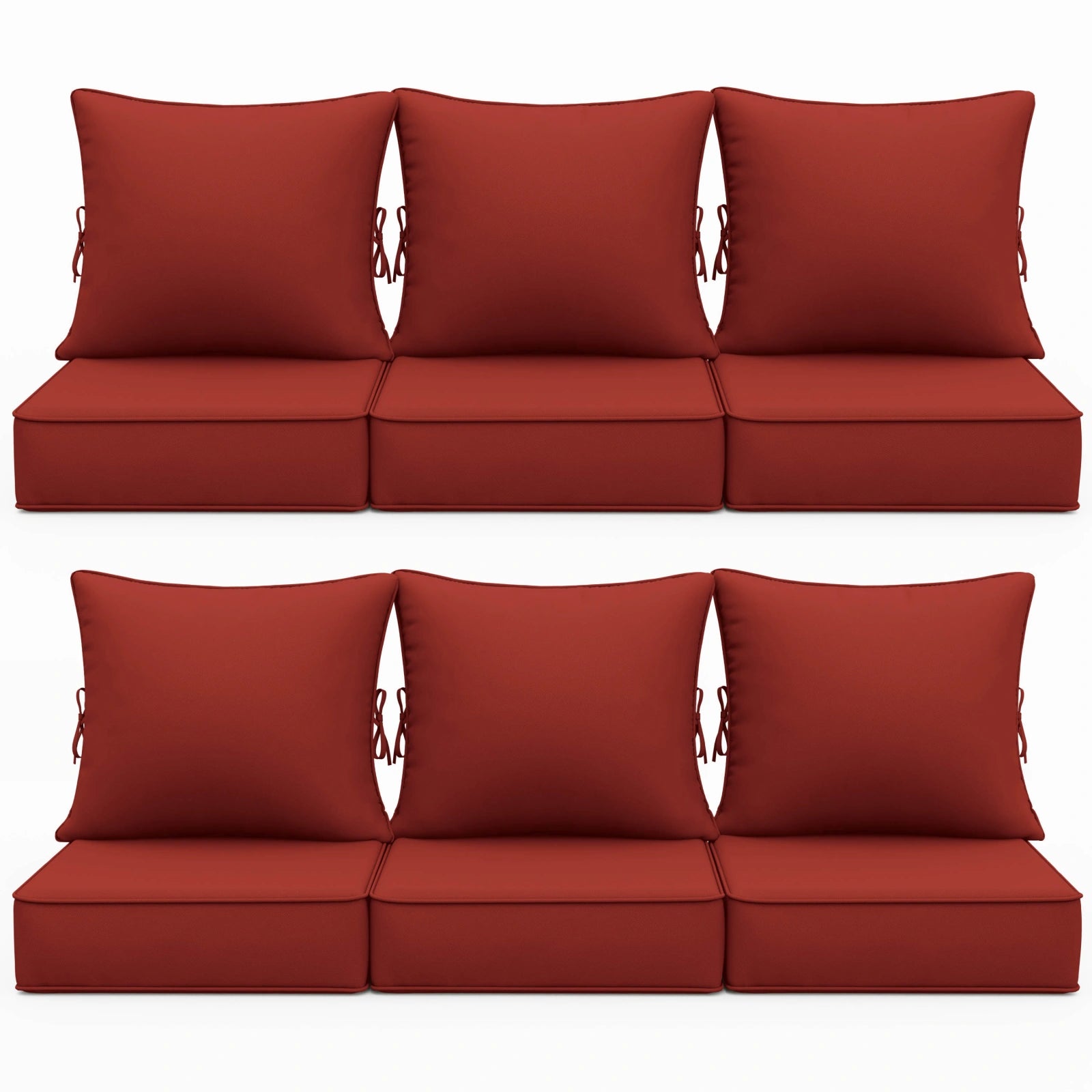 6 Pack Outdoor Deep Seat Cushion Pillow Set