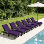 6 Pack Outdoor Chaise Lounge Cushions Purple