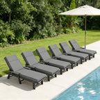 6 Pack Outdoor Chaise Lounge Cushions Light Gray