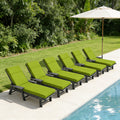 6 Pack Outdoor Chaise Lounge Cushions Grass Green