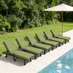 6 Pack Outdoor Chaise Lounge Cushions Light Green