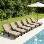 6 Pack Outdoor Chaise Lounge Cushions Sand