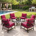 6 Pack Outdoor Deep Seat Cushion Pillow Set Pink