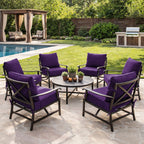 6 Pack Outdoor Deep Seat Cushion Pillow Set Purple
