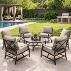 6 Pack Outdoor Deep Seat Cushion Pillow Set Cream