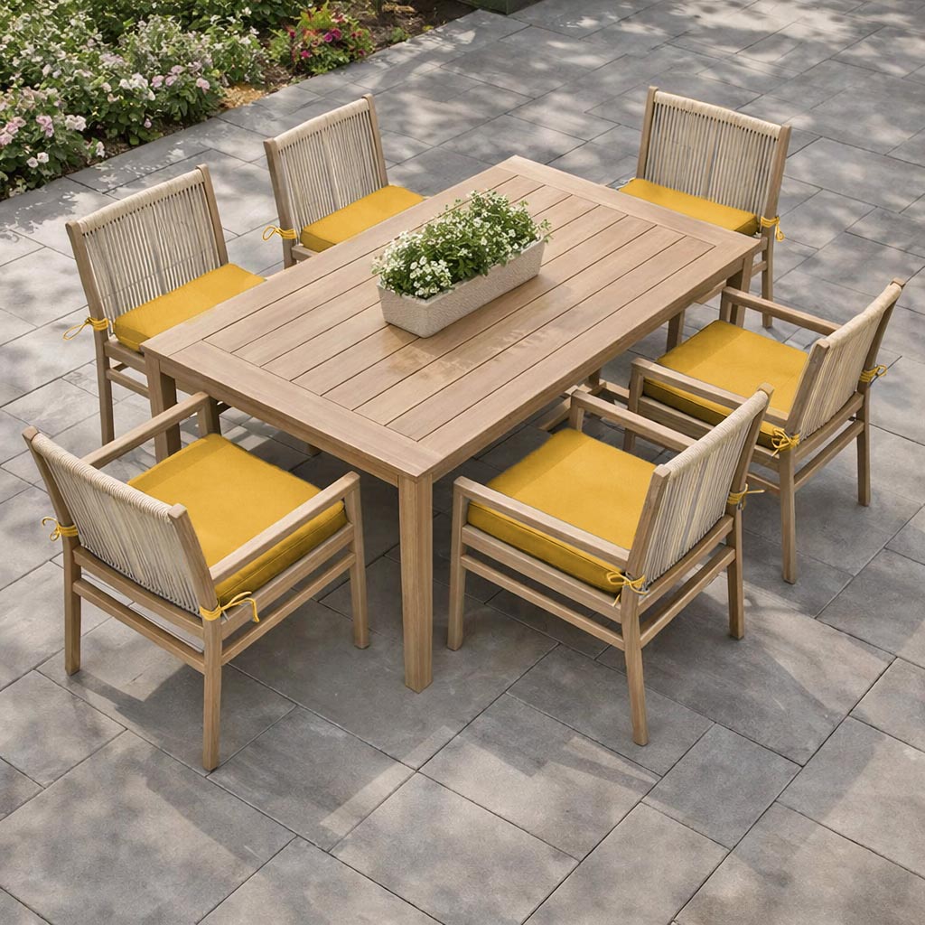 6 Pack Outdoor Seat Cushions Yellow