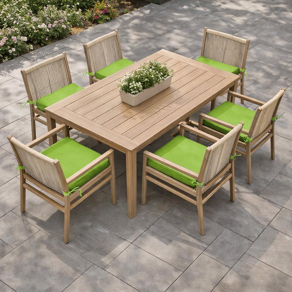 6 Pack Outdoor Seat Cushions Grass Green