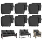 6 Pack Patio Cushion & Pillow Cover Set Charcoal