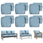 6 Pack Patio Cushion & Pillow Cover Set Sky Blue