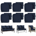 6 Pack Patio Cushion & Pillow Cover Set Navy