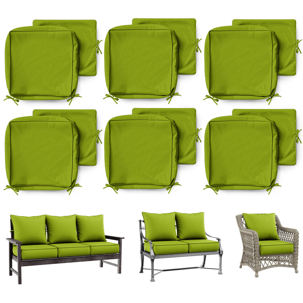 6 Pack Patio Cushion & Pillow Cover Set Grass Green