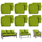 6 Pack Patio Cushion & Pillow Cover Set Grass Green