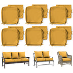 6 Pack Patio Cushion & Pillow Cover Set Yellow