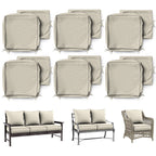 6 Pack Patio Cushion & Pillow Cover Set Cream