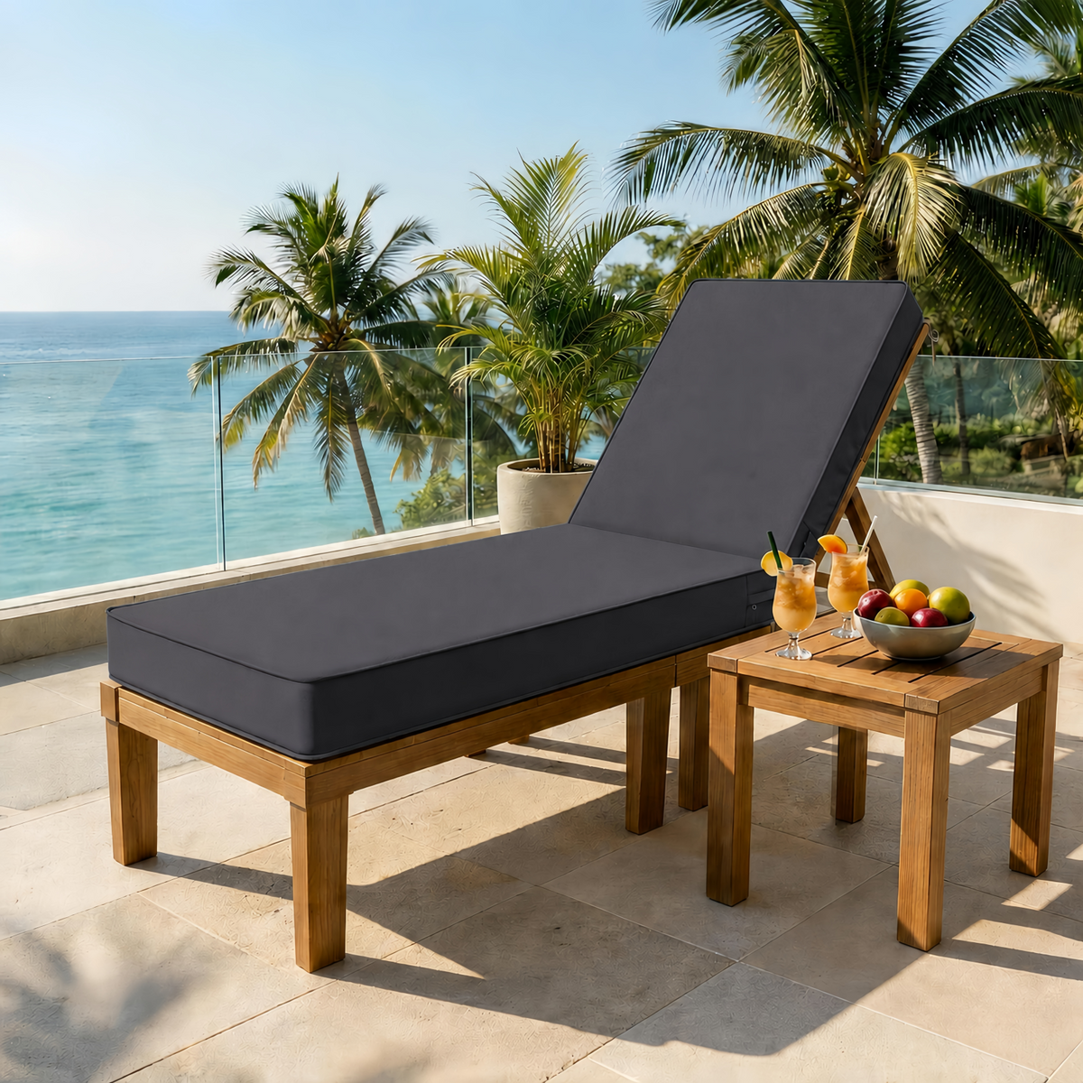 Outdoor Chaise Lounge Cushions – Seat & Back Cushion Set