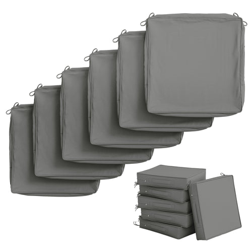 6 Pack Outdoor Seat Cushion Covers Light Gray