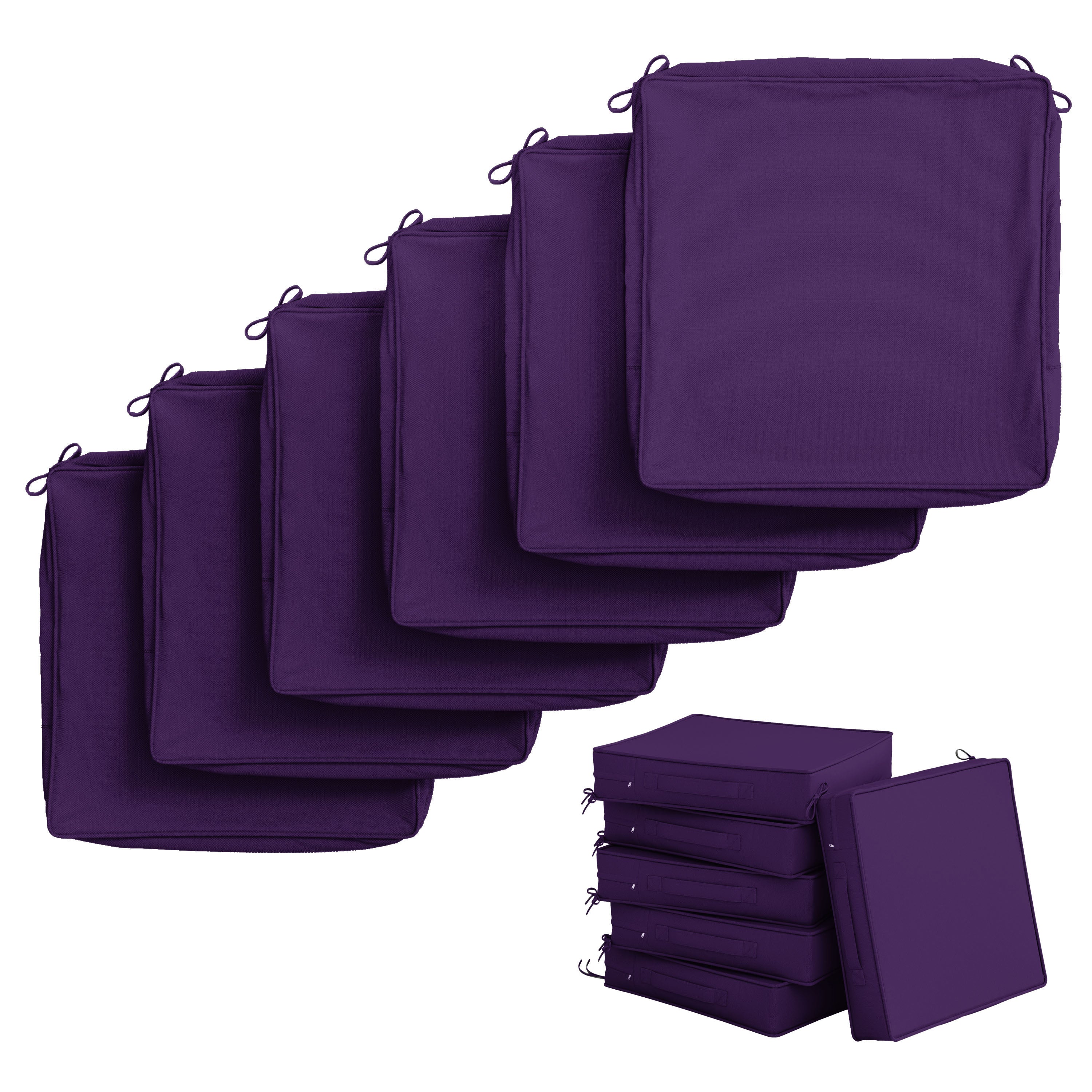 6 Pack Outdoor Seat Cushion Covers