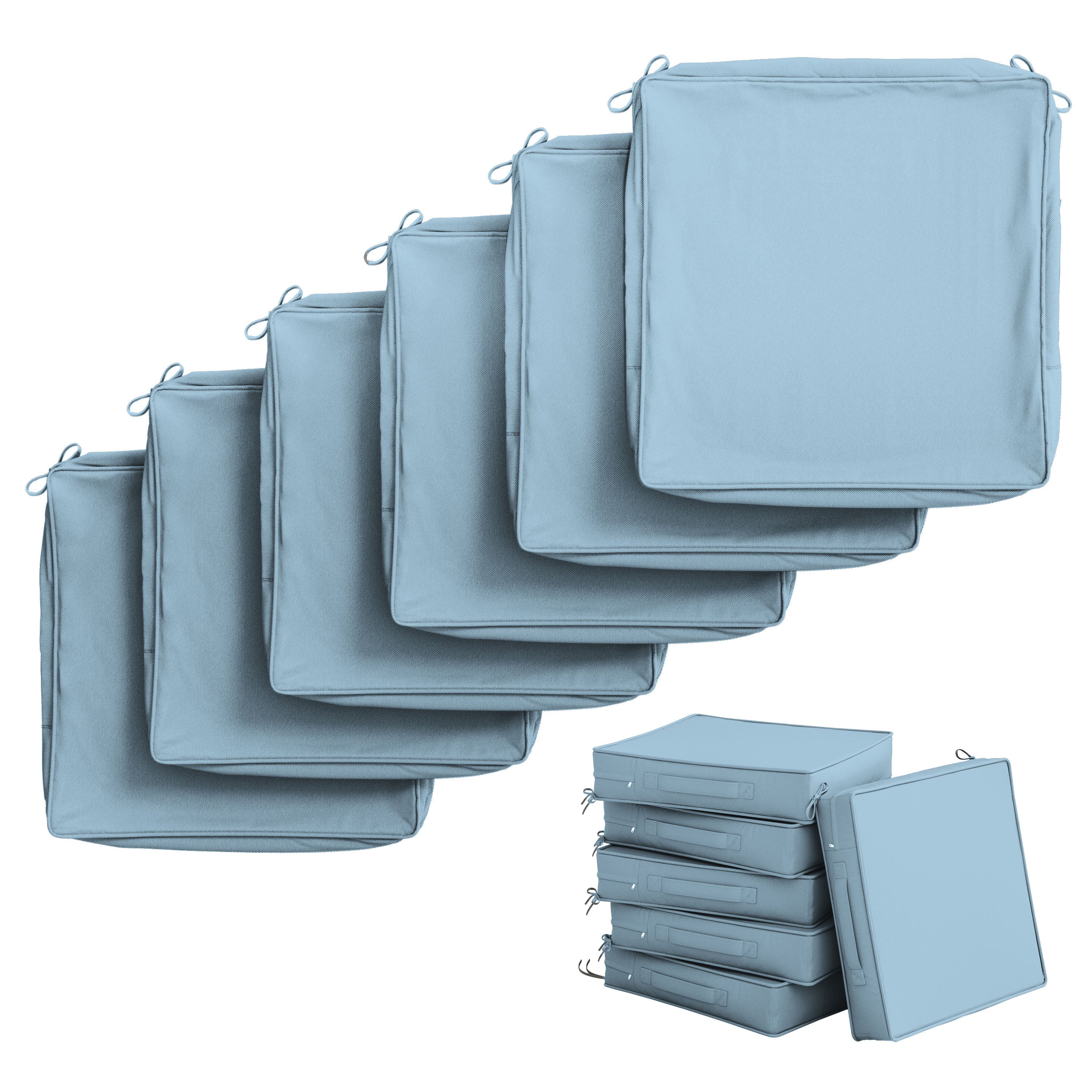 6 Pack Outdoor Seat Cushion Covers