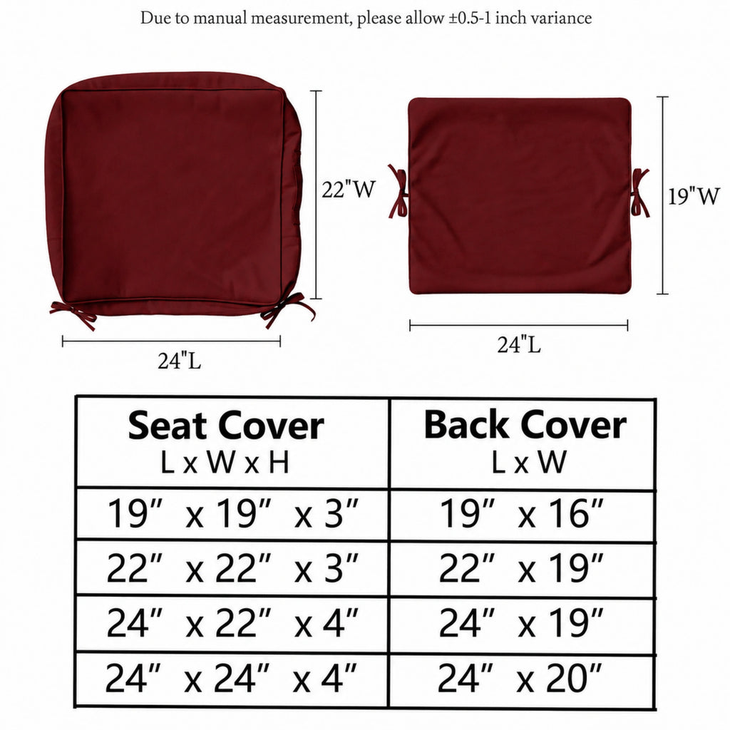 2 Pack Patio Cushion & Pillow Cover Set
