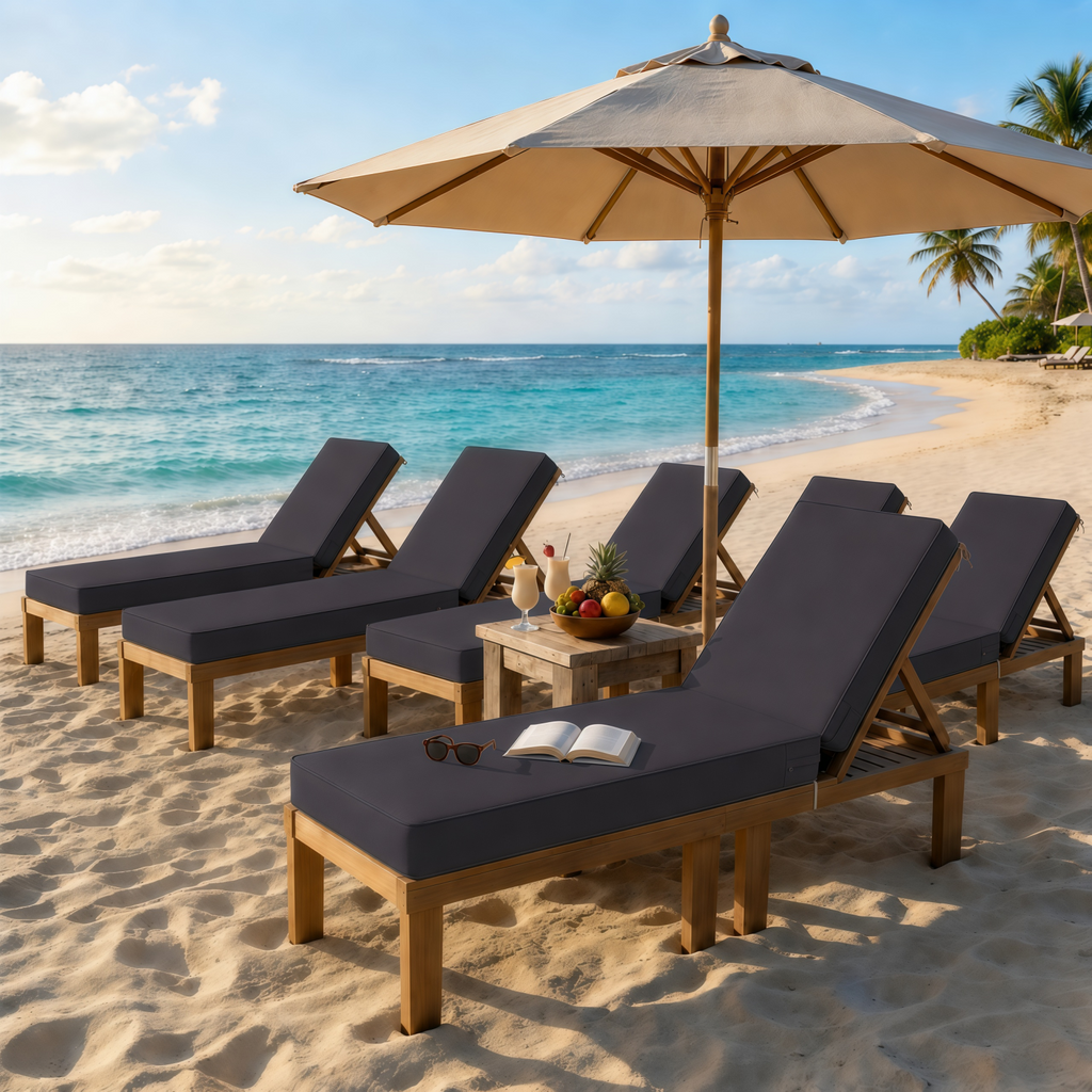 6 Pack Outdoor Chaise Lounge Cushions