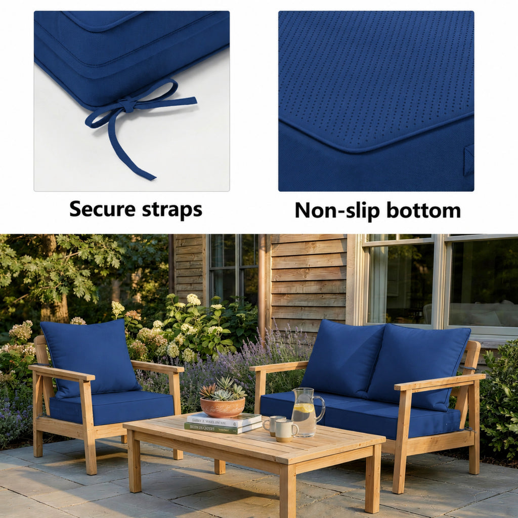 2 Pack Patio Cushion & Pillow Cover Set