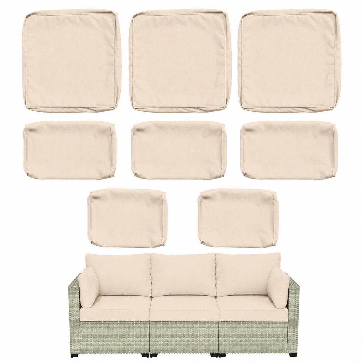 8 Piece Outdoor Patio Cushion Cover Set
