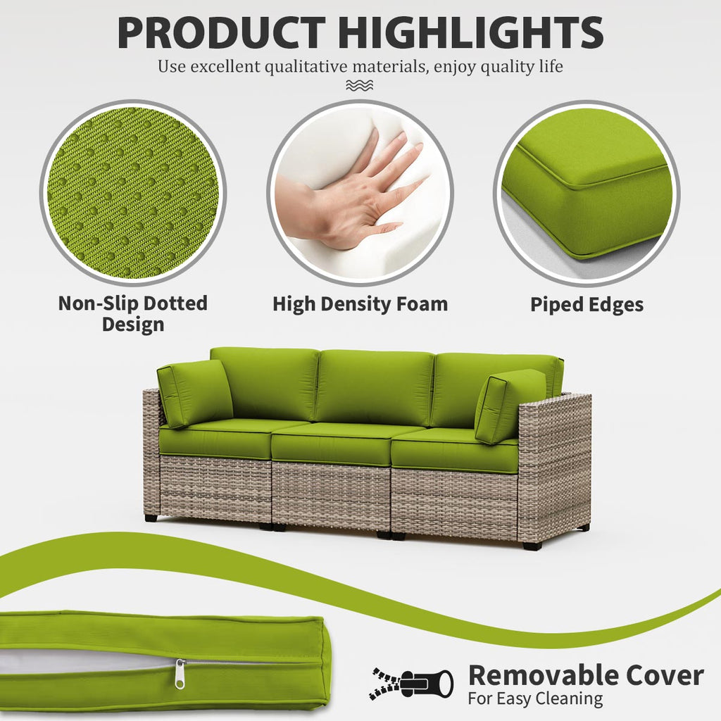 WNP cushion 8PCS Patio Sectional Cushion Set 4 inches thickness