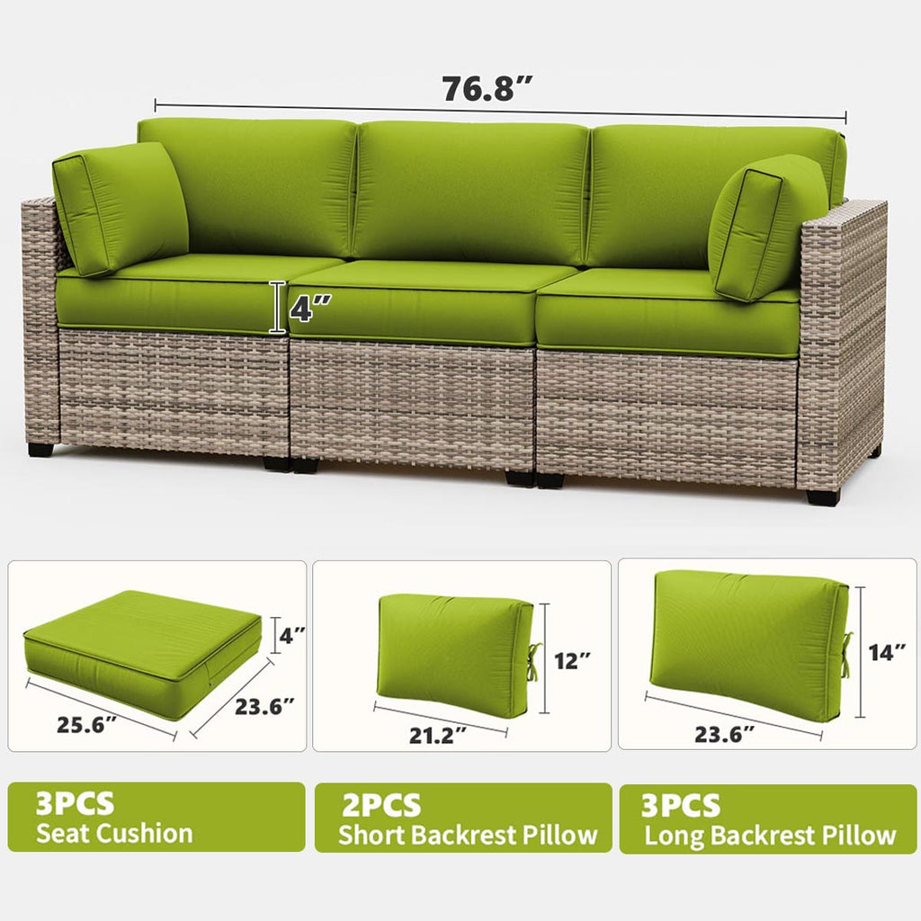 WNP cushion 8PCS Patio Sectional Cushion Set 4 inches thickness