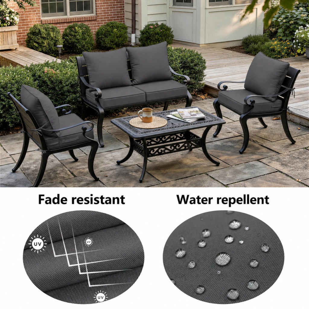2 Pack Patio Cushion & Pillow Cover Set