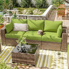 WNP cushion 8PCS Patio Sectional Cushion Set 4 inches thickness grass green
