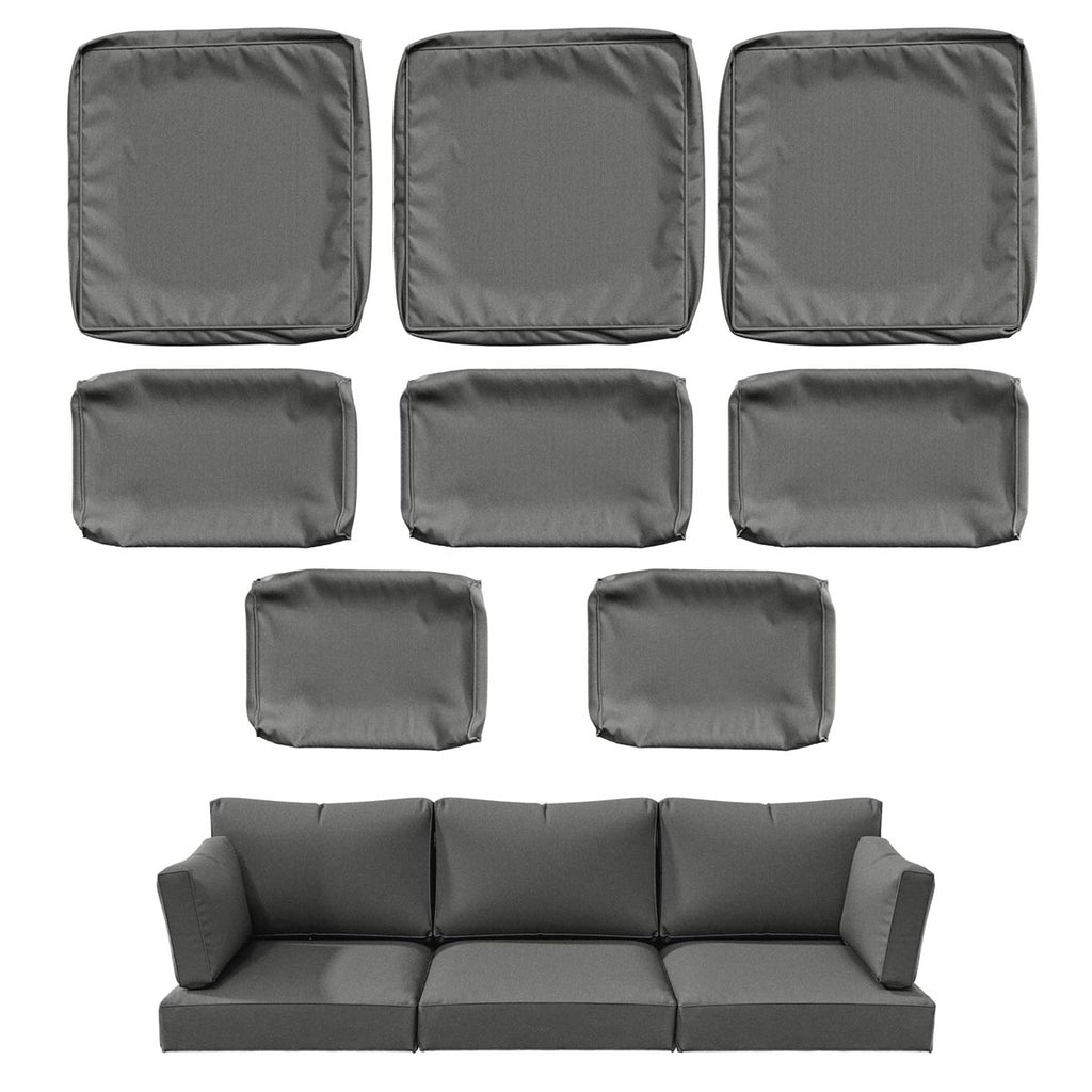 WNP cushion 8PCS Outdoor Replacement Cushion Covers for Patio Furniture Light Gray