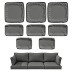 WNP cushion 8PCS Outdoor Replacement Cushion Covers for Patio Furniture Light Gray