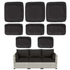 WNP cushion 8PCS Outdoor Replacement Cushion Covers for Patio Furniture Black