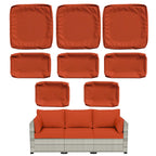 WNP cushion 8PCS Outdoor Replacement Cushion Covers for Patio Furniture Orange Red