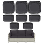 WNP cushion 8PCS Outdoor Replacement Cushion Covers for Patio Furniture Charcoal