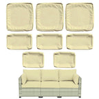 WNP cushion 8PCS Outdoor Replacement Cushion Covers for Patio Furniture Light Yellow