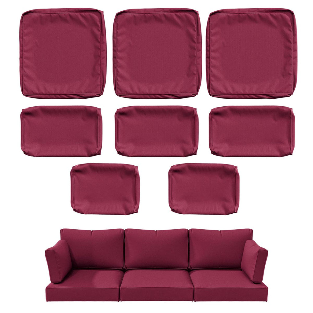 WNP cushion 8PCS Outdoor Replacement Cushion Covers for Patio Furniture Fuchsia Red