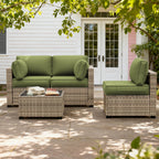 8PCS Patio Sectional Cushion Set 4 inches thickness Light Green