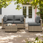 8PCS Patio Sectional Cushion Set 4 inches thickness Light Gray